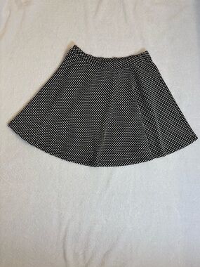 Topshop Black & White Polka Dot Skater Skirt